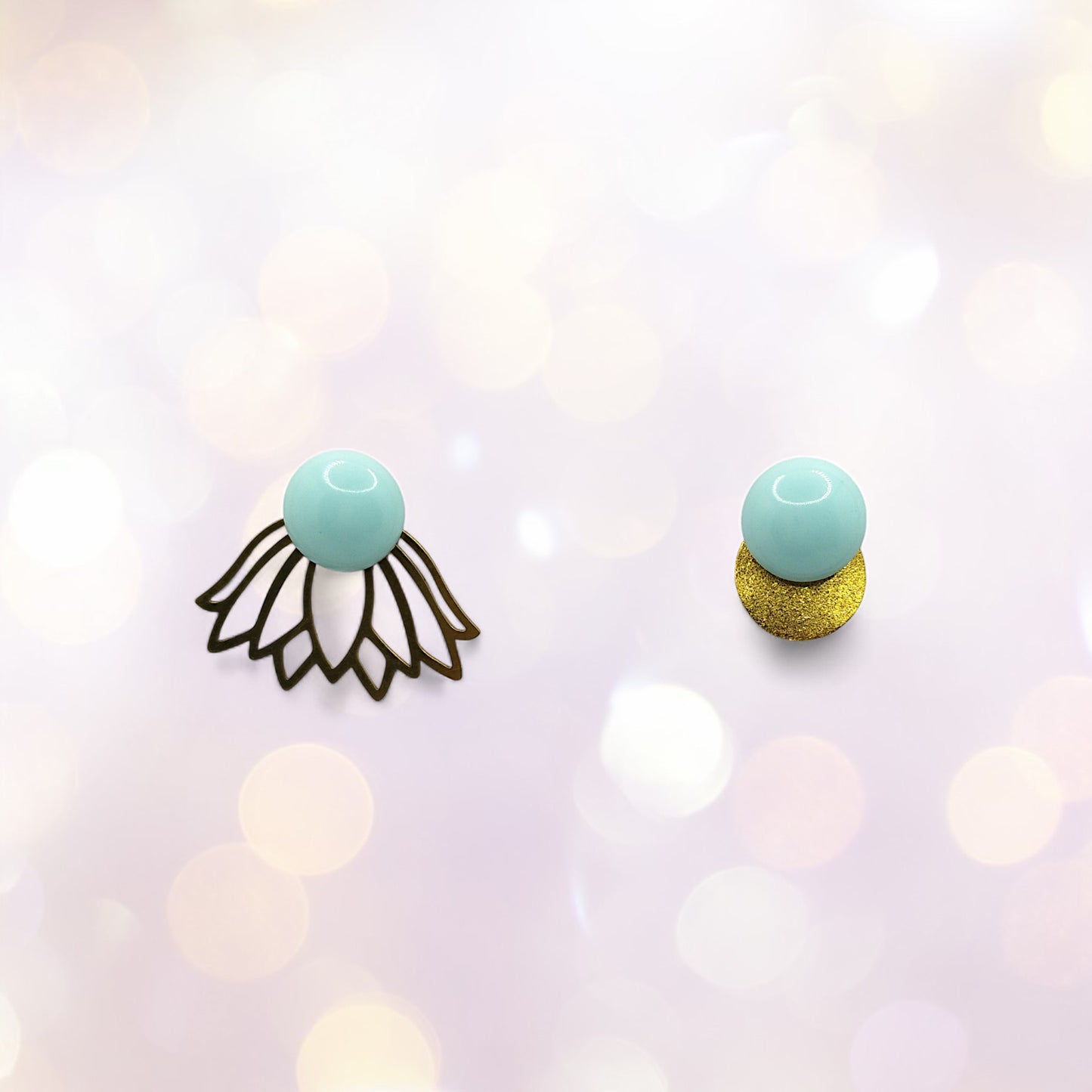 Boucles d'oreilles modulables nuance de bleus