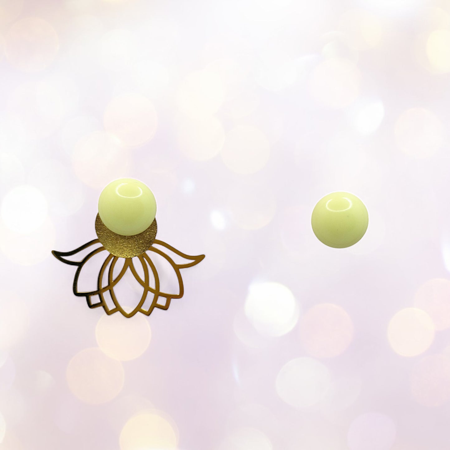 Boucles d'oreilles modulables jaunes clair