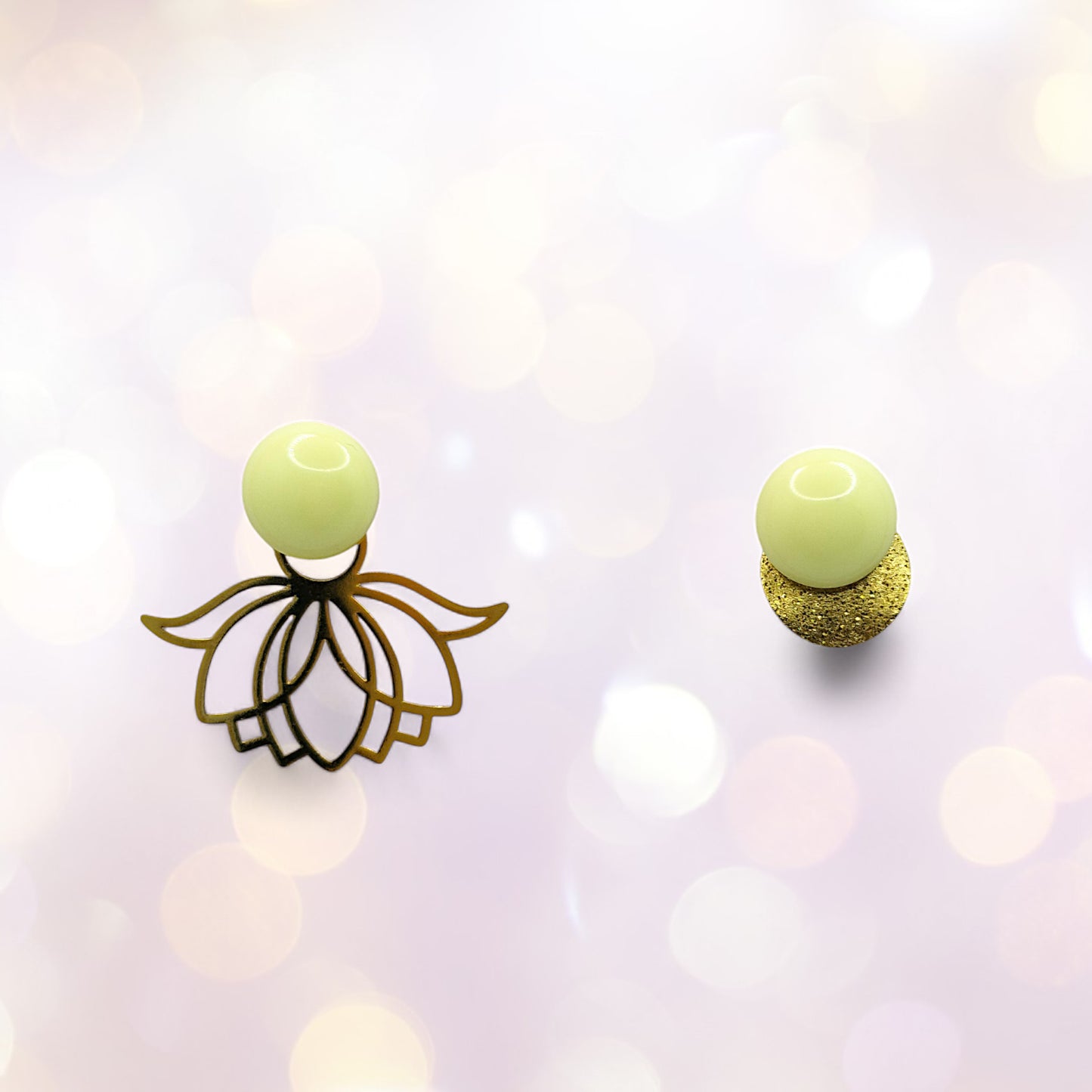 Boucles d'oreilles modulables jaunes clair