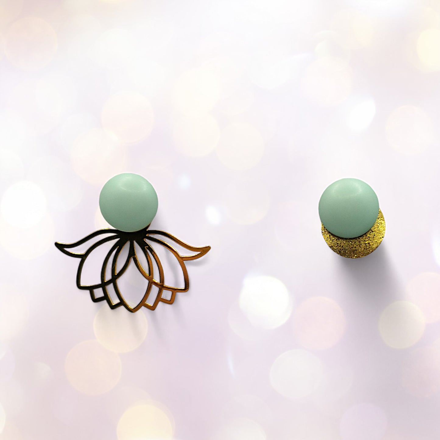 Boucles d'oreilles modulables bleues pastel