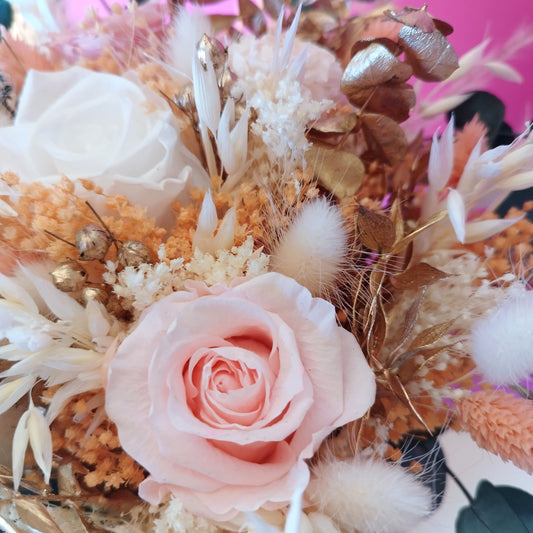 "Élégance" Bouquet de Mariée fleurs séchées mariage– Rose & Doré 🌸