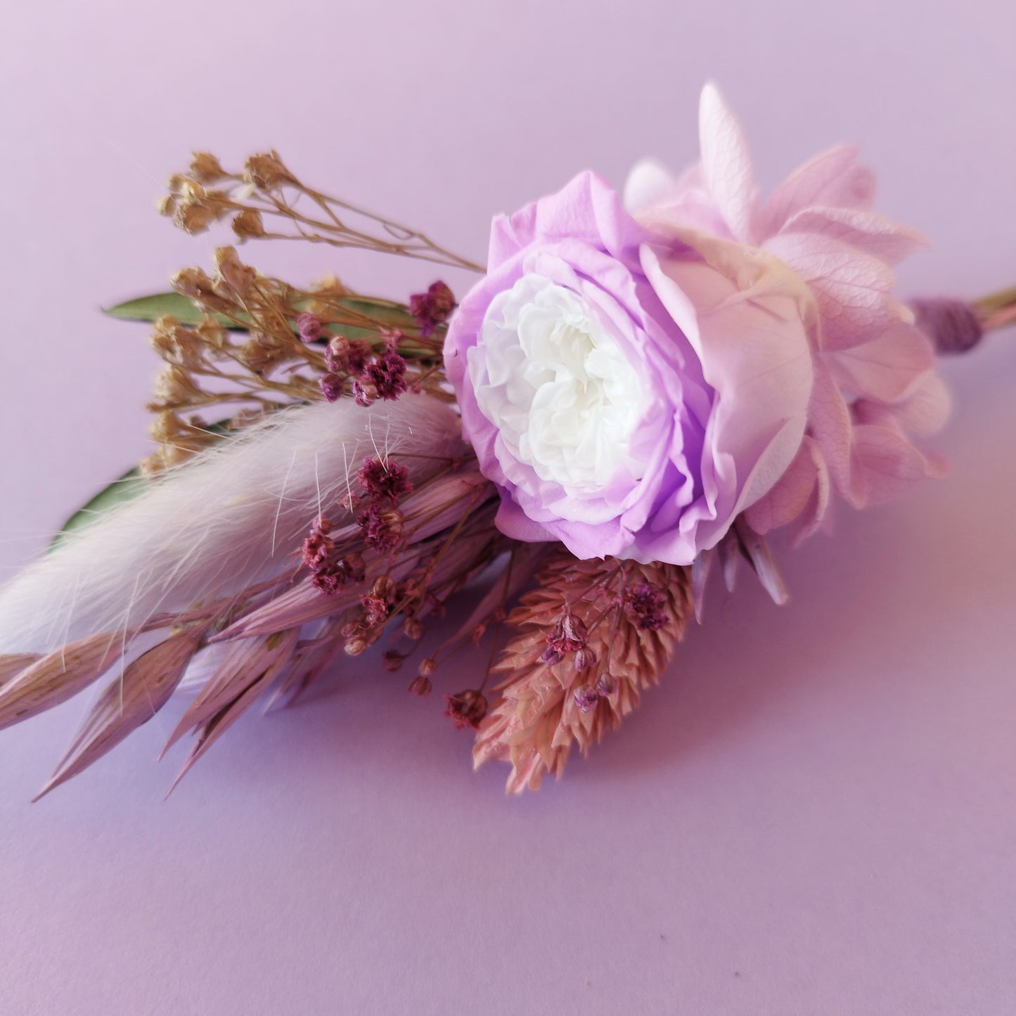 "Brume Florale"Boutonnière fleurs séchées mariage – Élégance Naturelle violette rose 💜