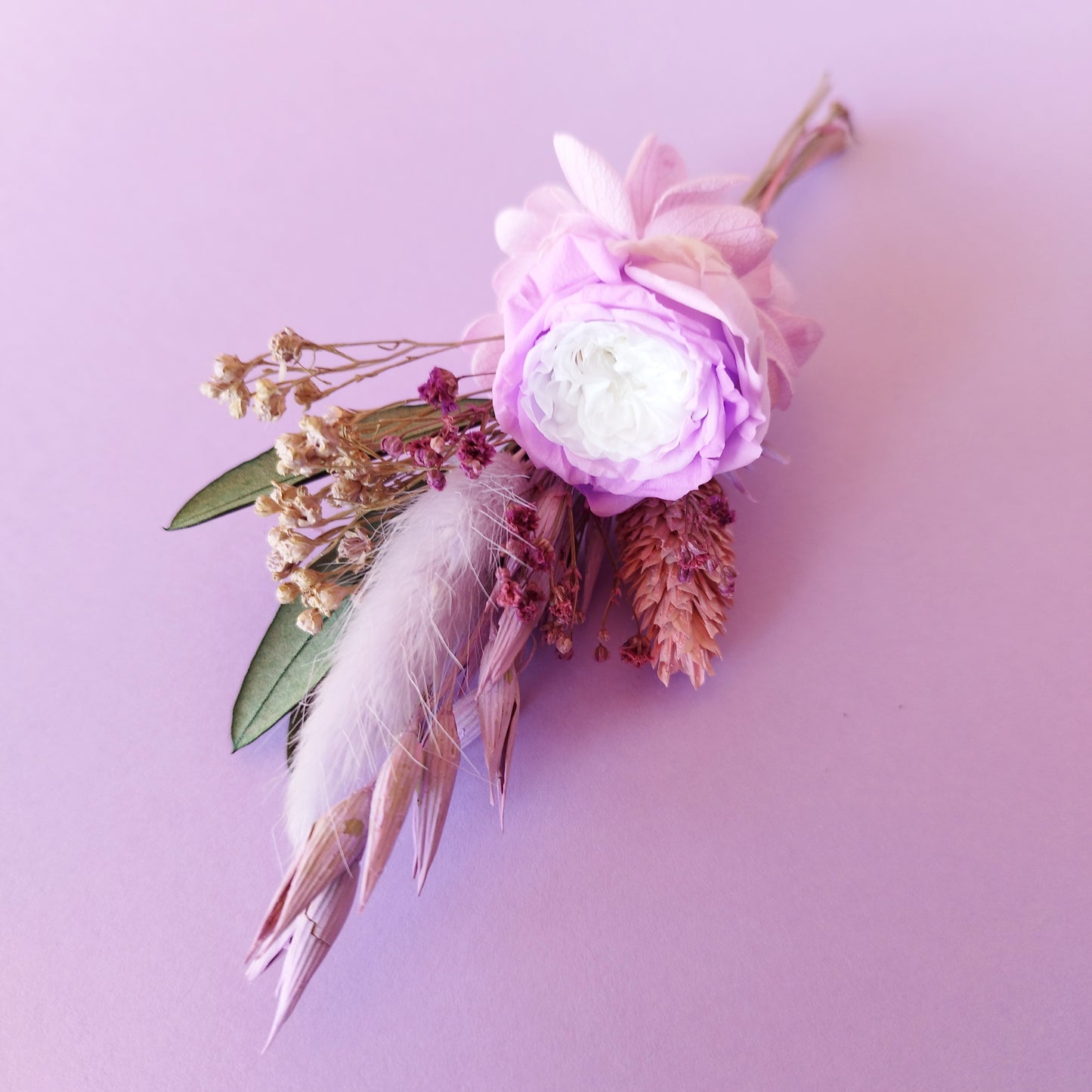 "Brume Florale"Boutonnière fleurs séchées mariage – Élégance Naturelle violette rose 💜