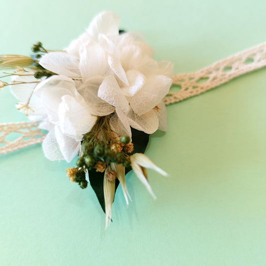 "Éveil Bohème" Bracelet Ruban fleurs séchées mariage– Élégance Florale Naturelle 🌿