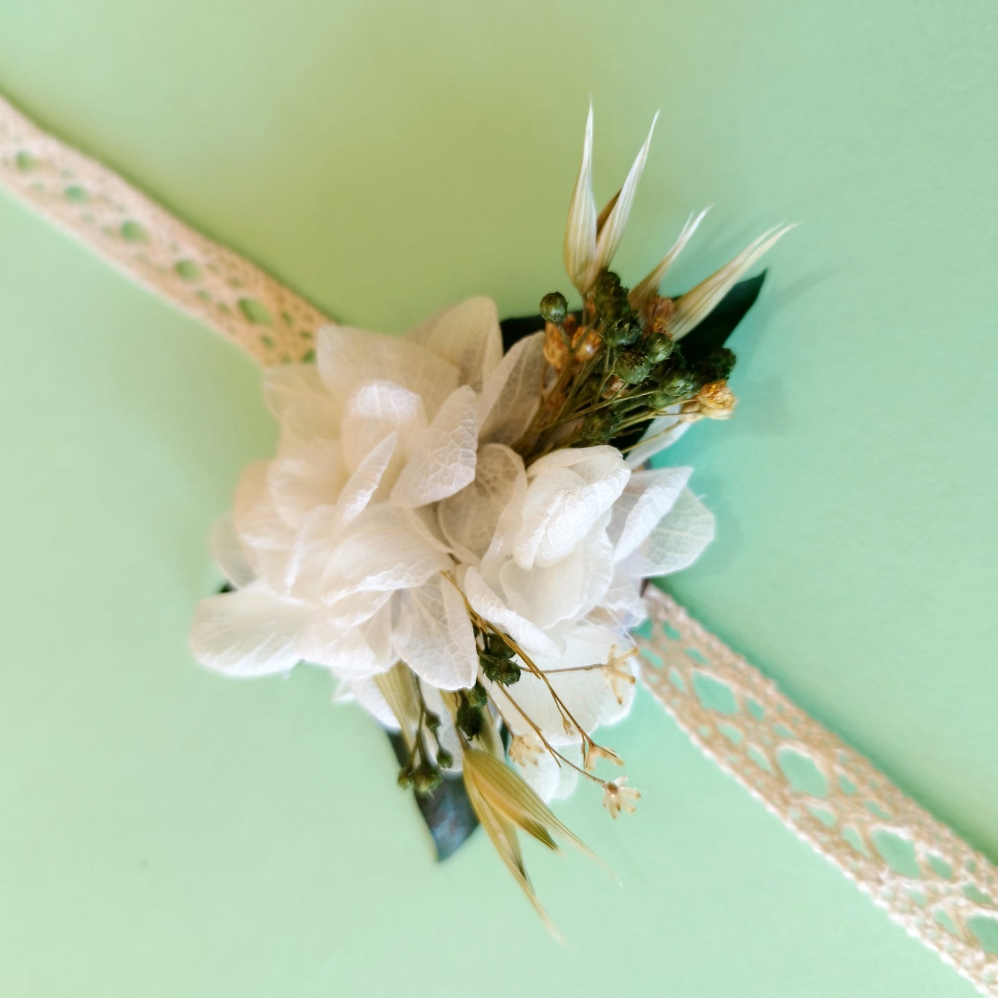 "Éveil Bohème" Bracelet Ruban fleurs séchées mariage– Élégance Florale Naturelle 🌿