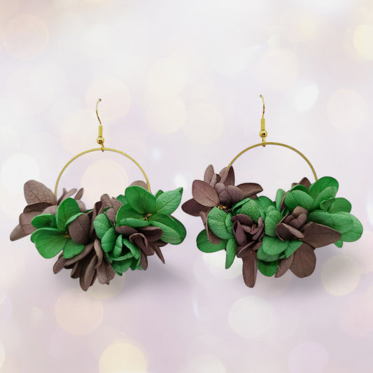"Pousser" Boucles d'oreilles fleurs séchées