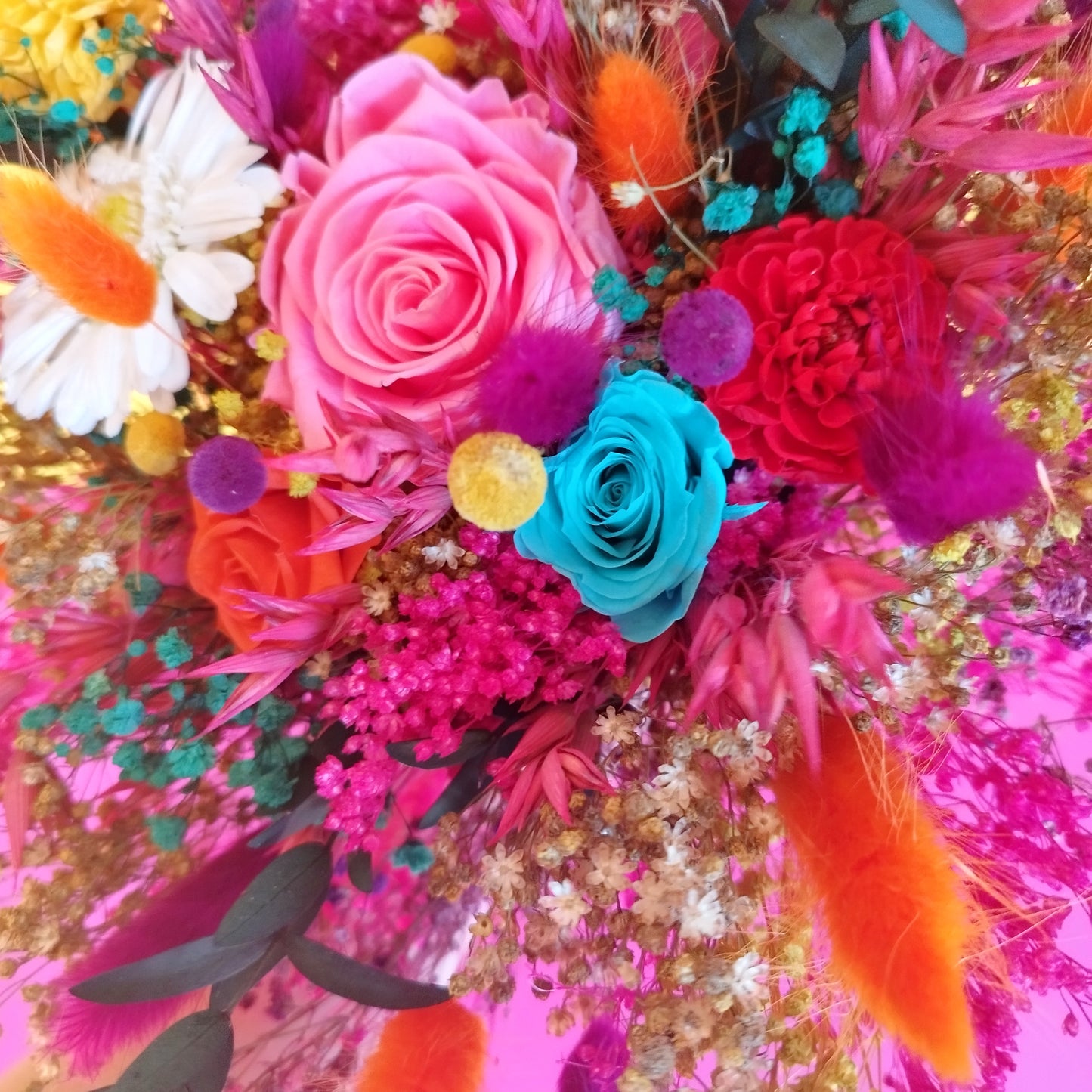 Harmonie Fuchsia" Bouquet de Mariée fleurs séchées mariage– Explosion de Couleurs Naturelles 🌸