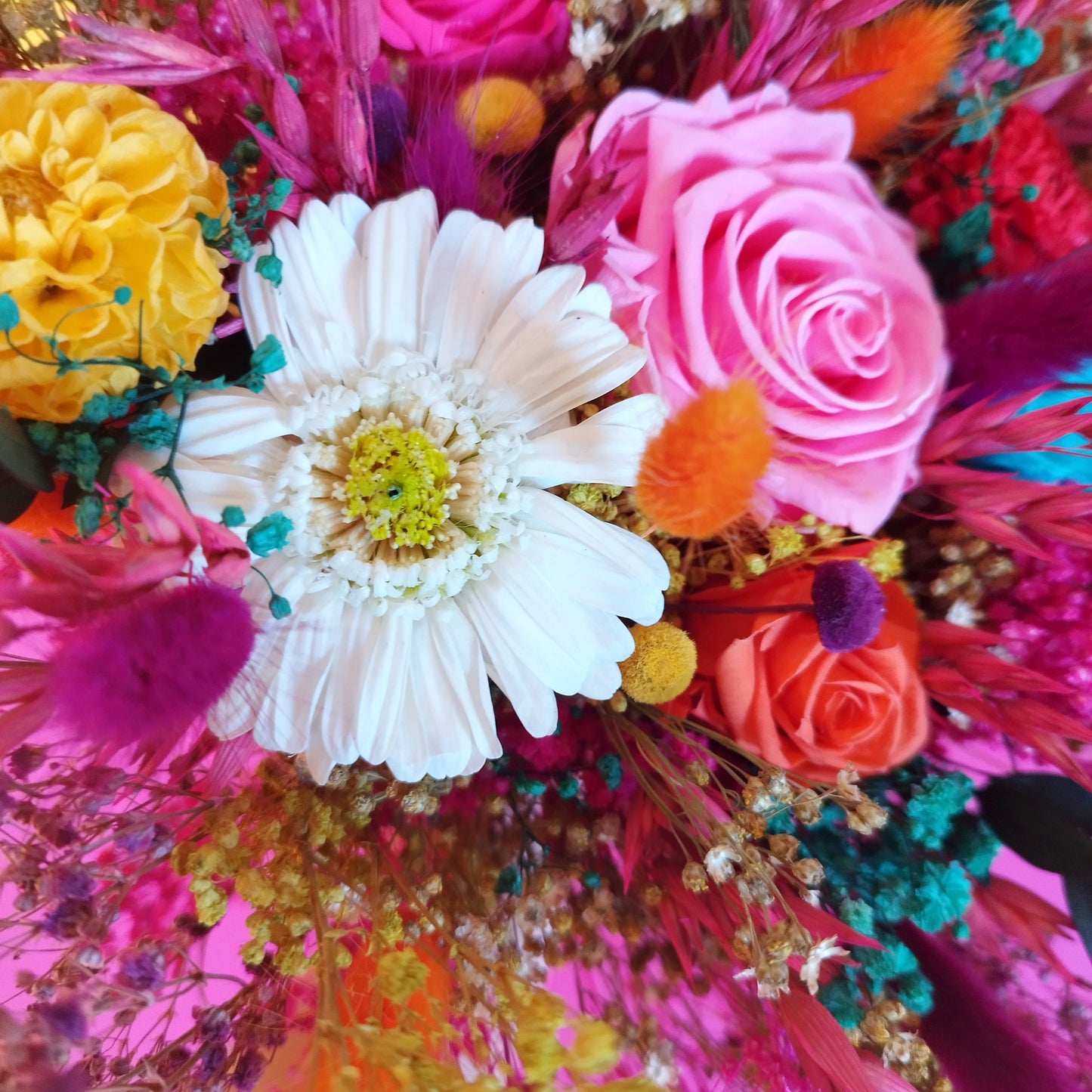 Harmonie Fuchsia" Bouquet de Mariée fleurs séchées mariage– Explosion de Couleurs Naturelles 🌸