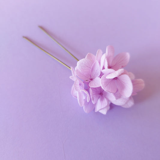 "Brume Florale"Trois piques à Chignon fleurs séchées mariage – Élégance Naturelle violet 💜