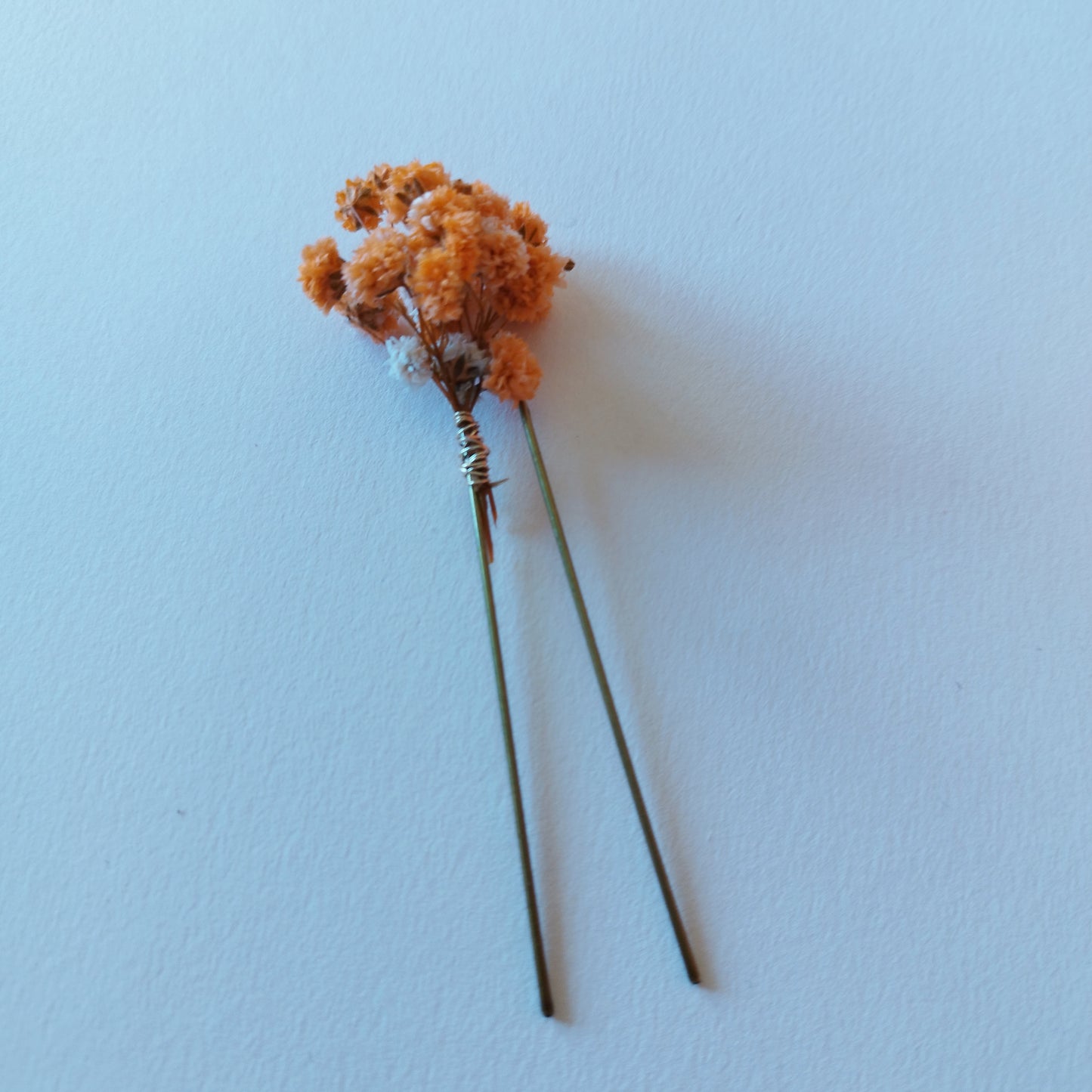 "Terre d'Amour"Pique à Chignon fleurs séchées mariage – Élégance Terracotta & Nature 🌿