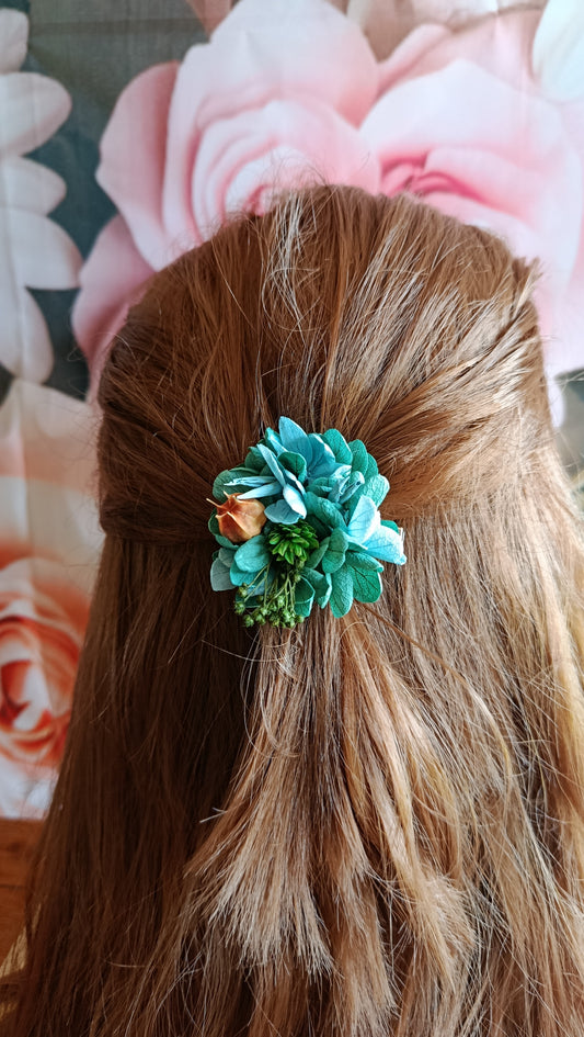 Les Croco-Fleurs barette fleurie ronde