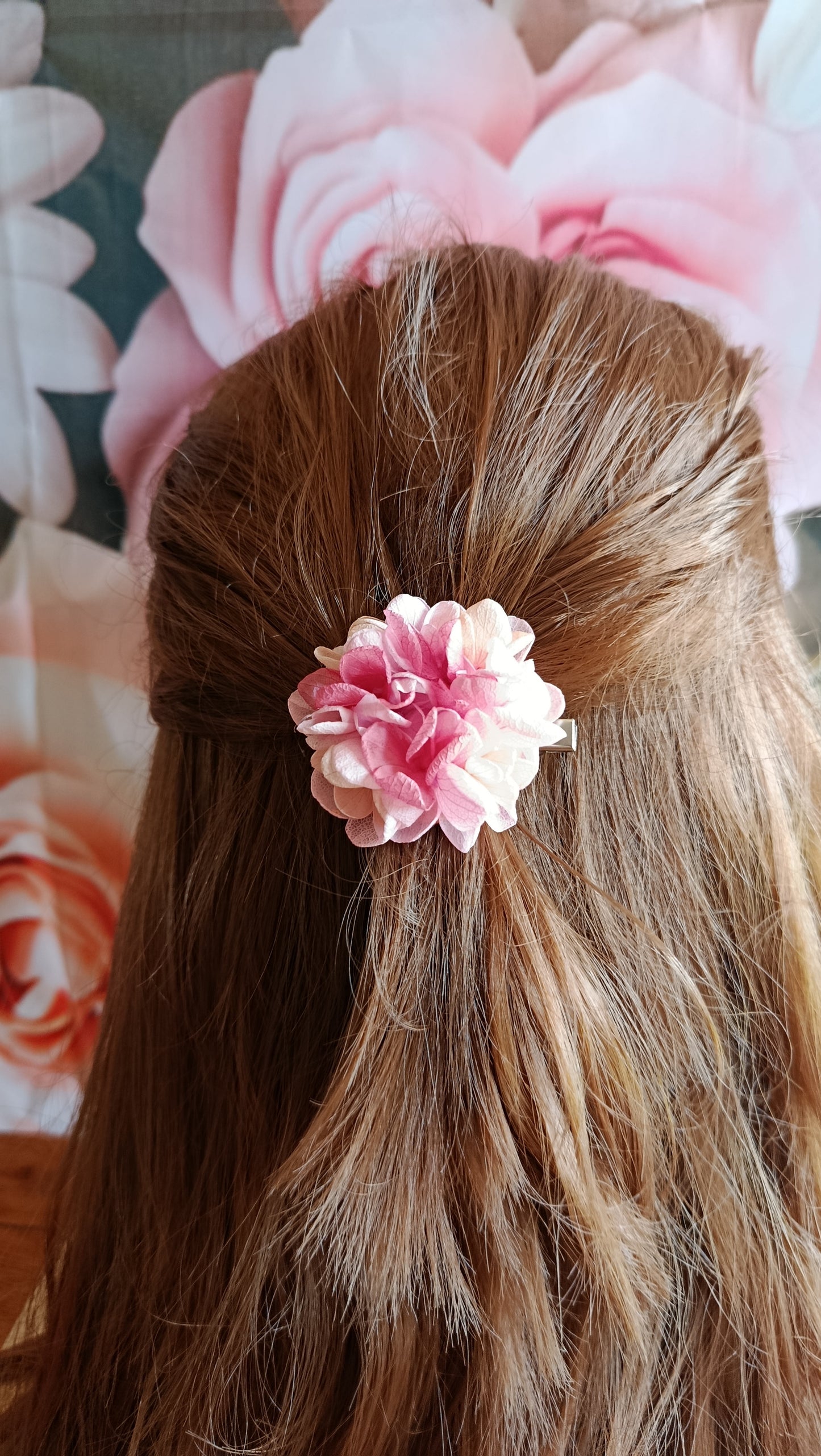 Les Croco-Fleurs barette fleurie ronde