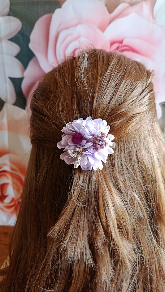 Les Croco-Fleurs barette fleurie ronde