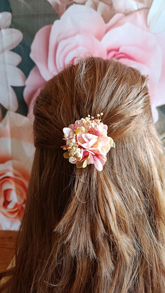 Les Croco-Fleurs barette fleurie ronde