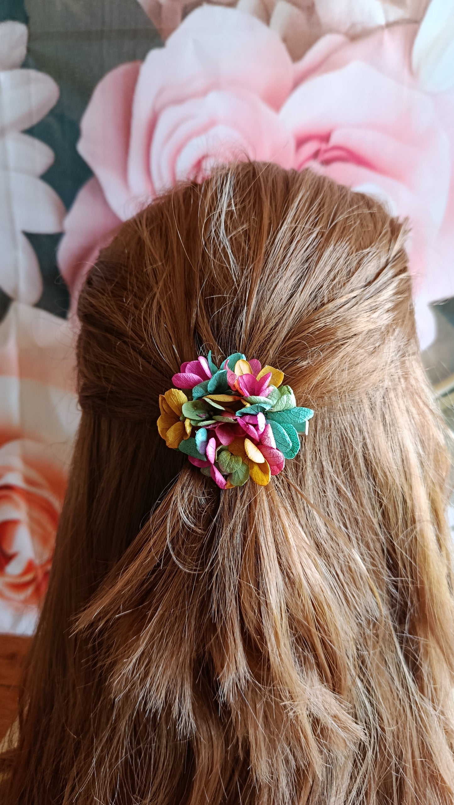 Les Croco-Fleurs barette fleurie ronde