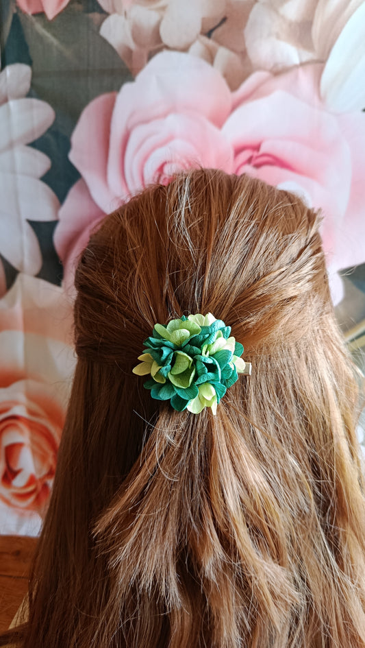 Les Croco-Fleurs barette fleurie ronde