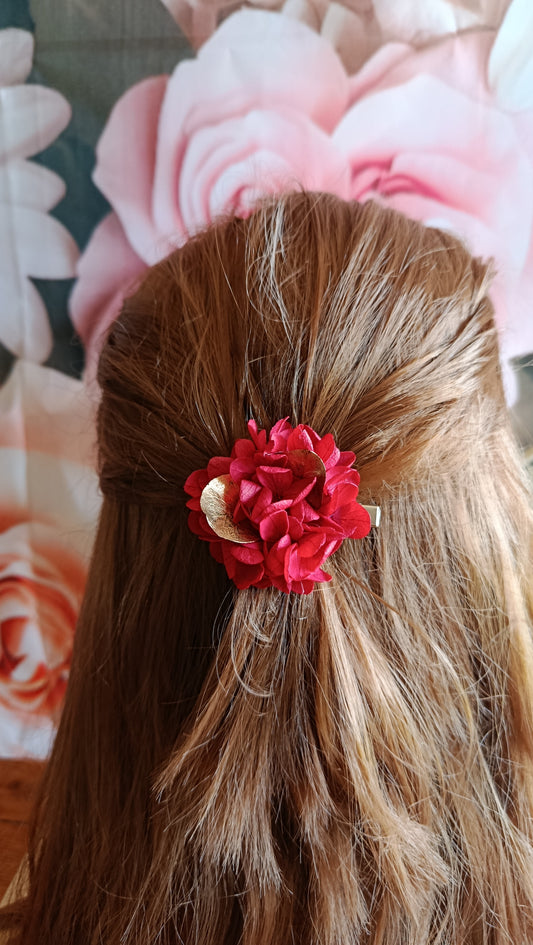 Les Croco-Fleurs barette fleurie ronde