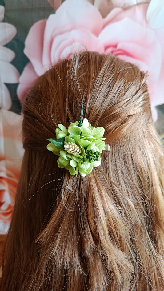 Les Croco-Fleurs barette fleurie ronde
