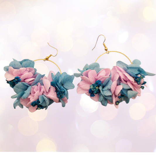 🌙 La Rêveuse – "Dans la Lune (et j’y suis bien)"Boucles d'oreilles fleuries-