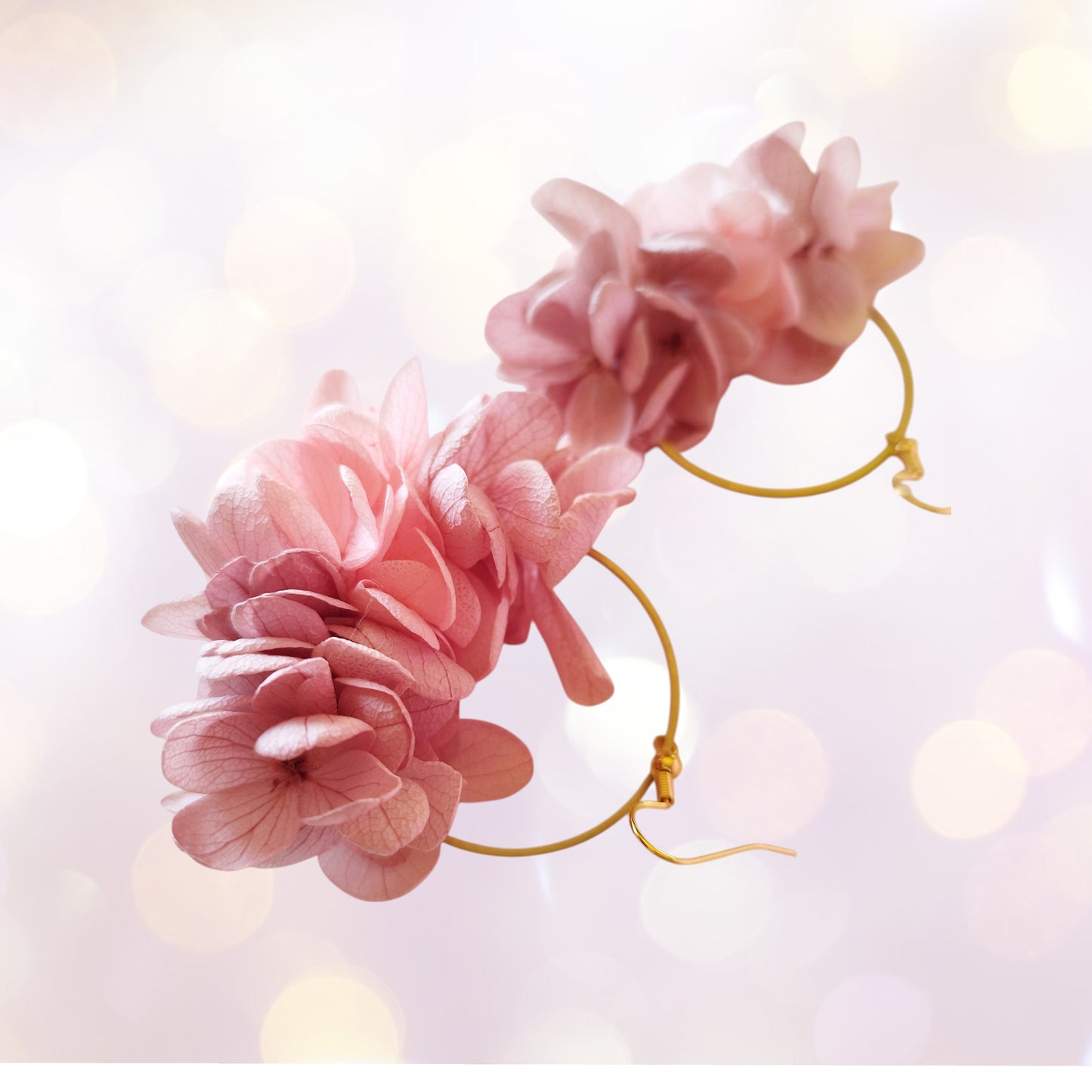 "Rosée de Tendresse"Boucles d'Oreilles fleurs séchées mariage – Élégance Rose nuance 🌸