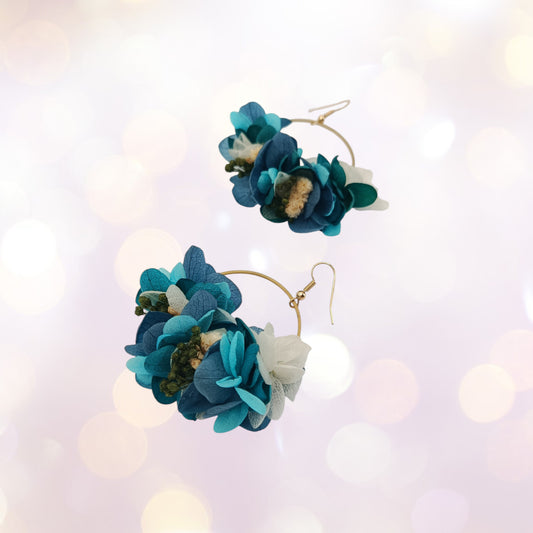 Boucles d'oreilles fleurs séchées mariage modèle Irlande