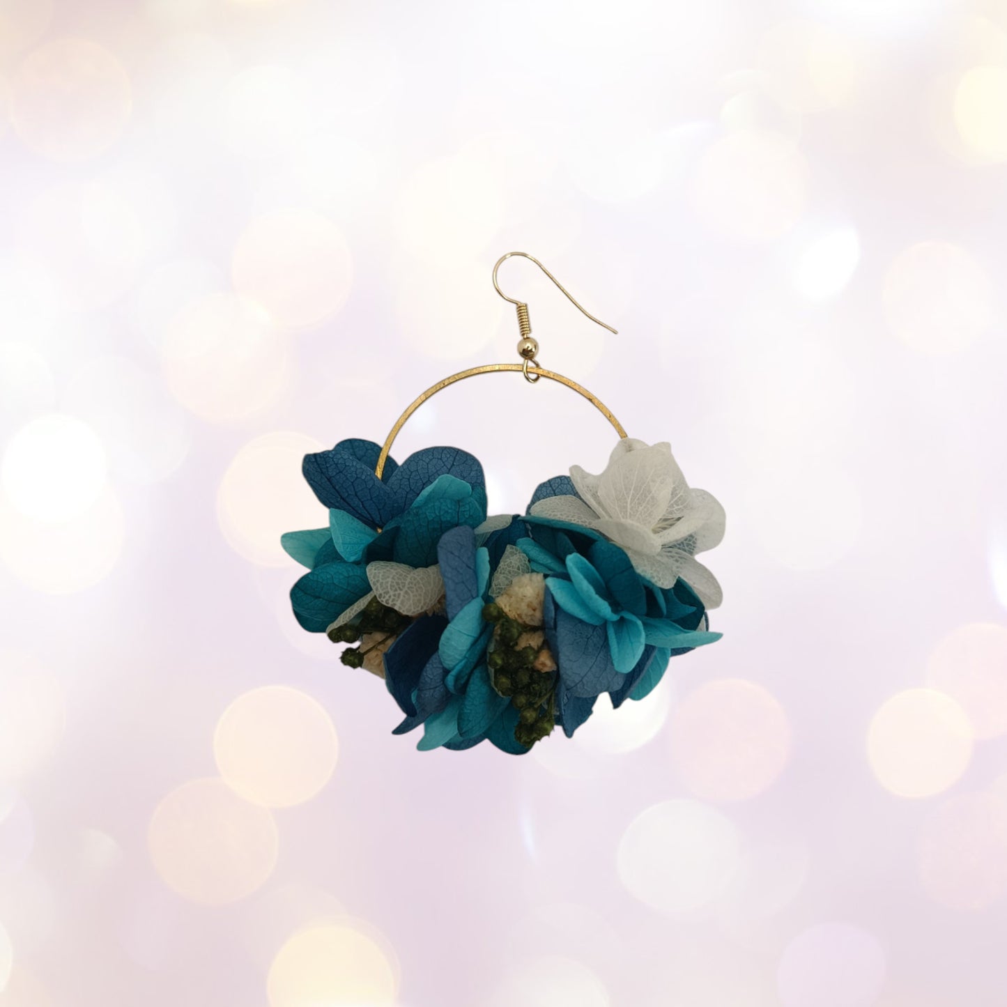 Boucles d'oreilles fleurs séchées mariage modèle Irlande