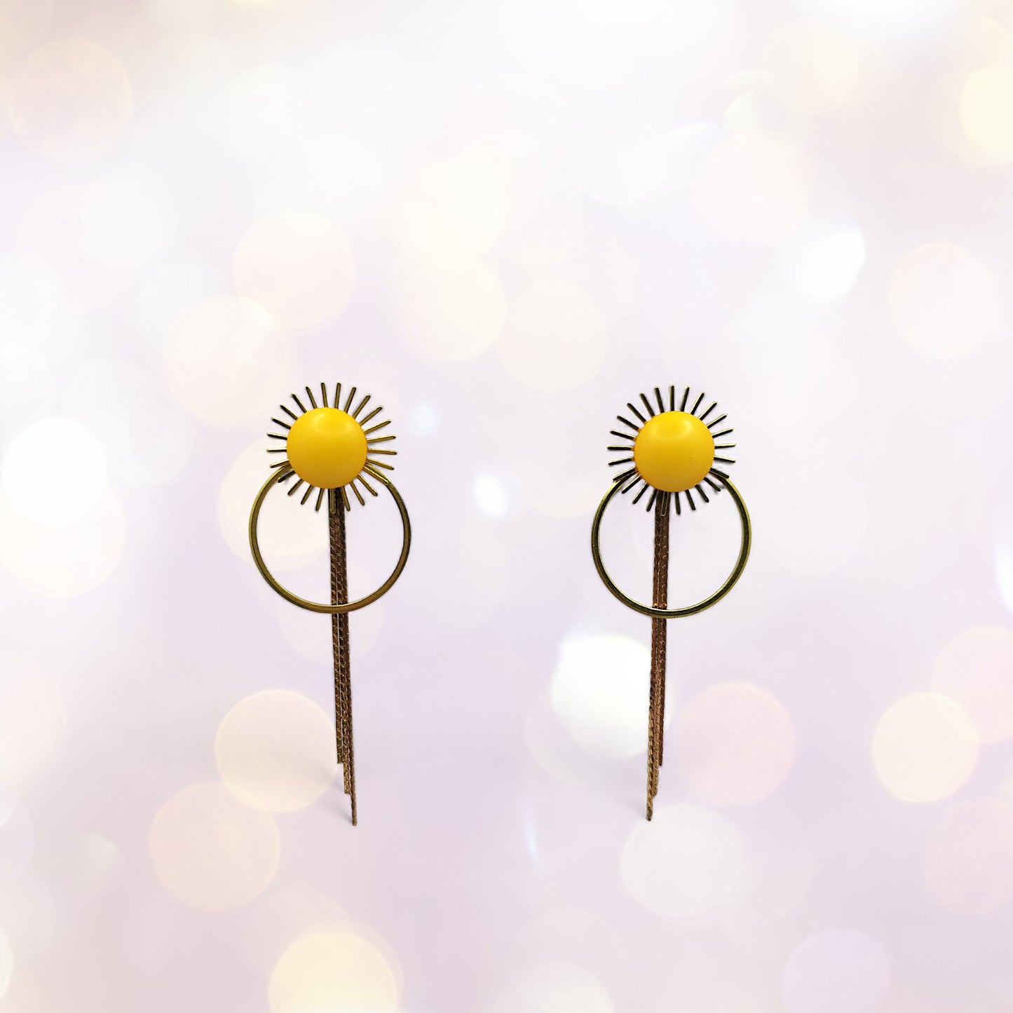 Boucles d'oreilles modulables jaune