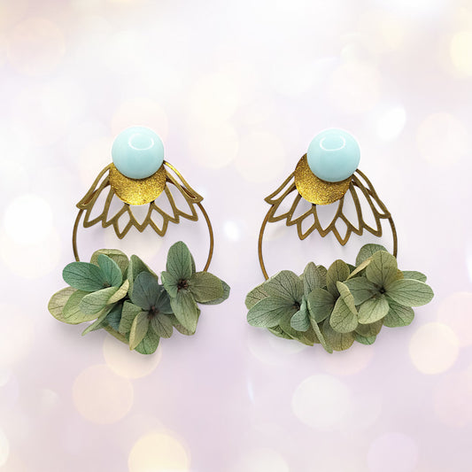 Boucles d'oreilles modulables nuance de bleus