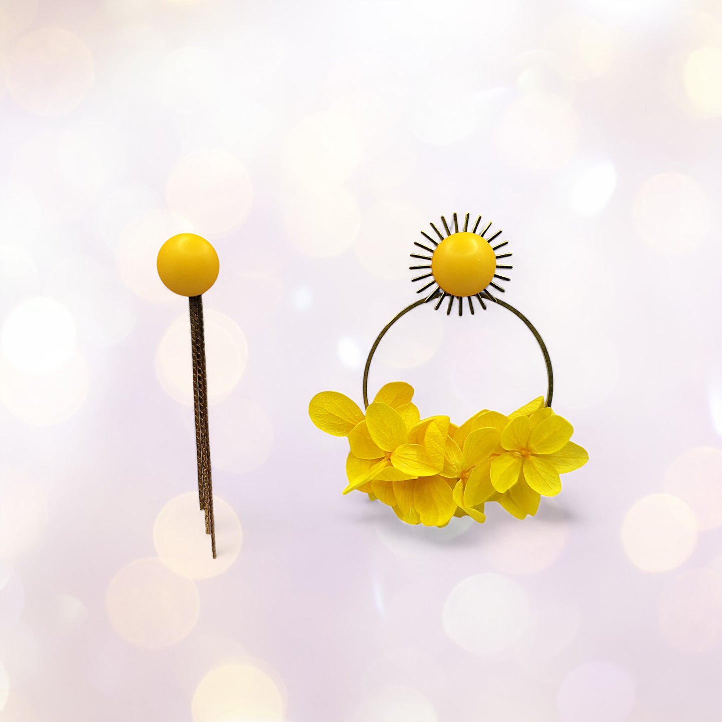 Boucles d'oreilles modulables jaune