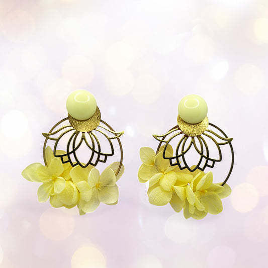 Boucles d'oreilles modulables jaunes clair