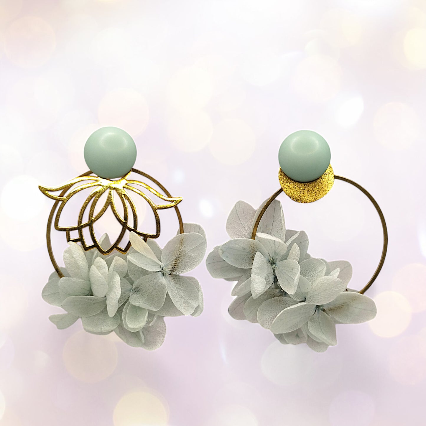 Boucles d'oreilles modulables bleues pastel