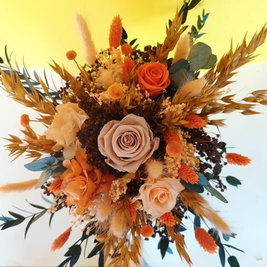 "Terre d'Amour"Bouquet de Mariée fleurs séchées mariage – Élégance Terracotta & Nature 🌿