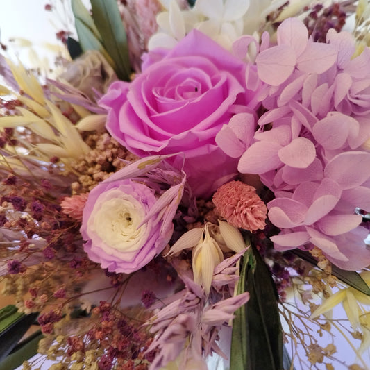 "Brume Florale"Bouquet de Mariée fleurs séchées mariage – Douceur violette et rose