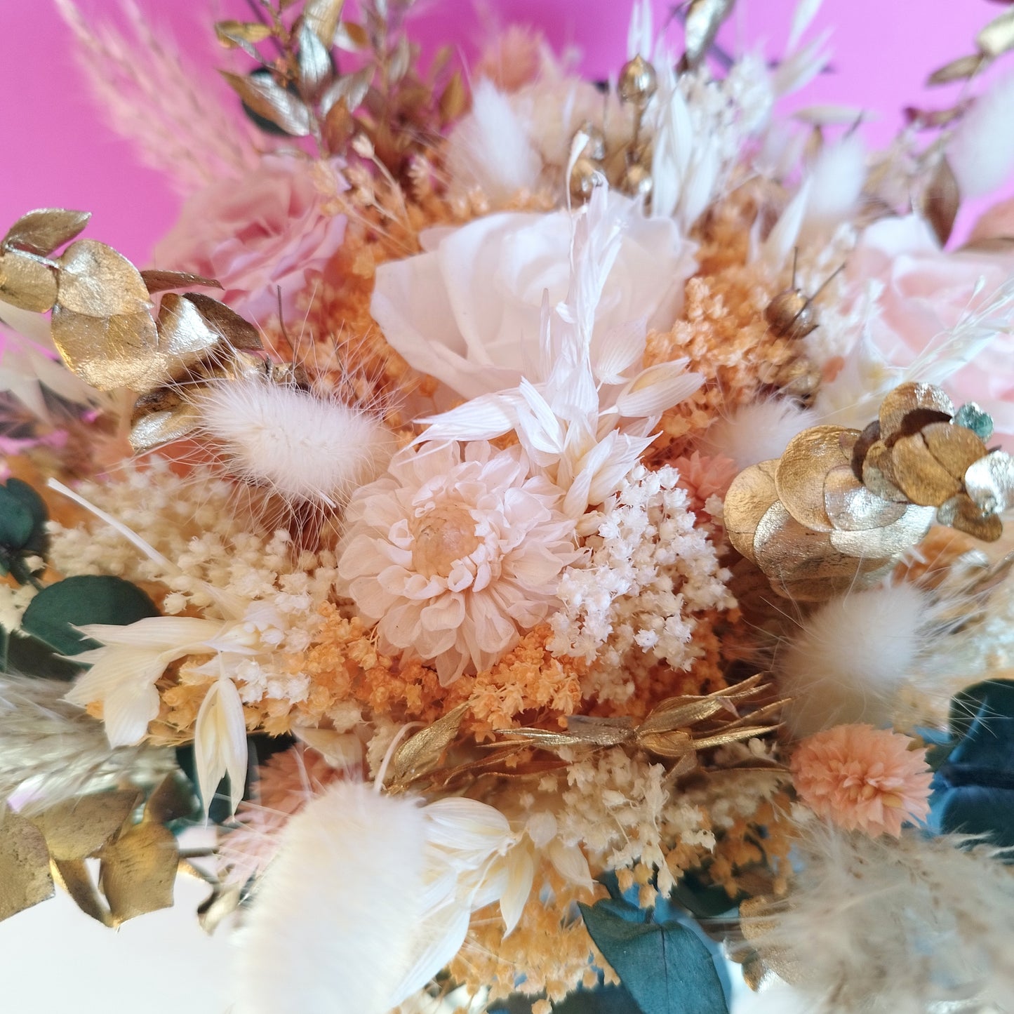 "Élégance" Bouquet de Mariée fleurs séchées mariage– Rose & Doré 🌸