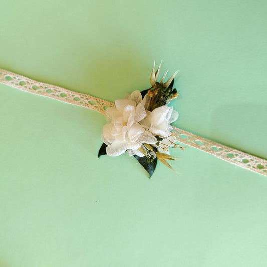 "Éveil Bohème" Bracelet Ruban fleurs séchées mariage– Élégance Florale Naturelle 🌿