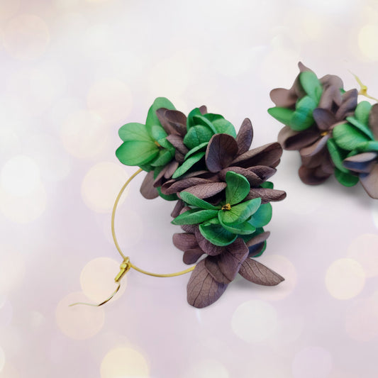 "Pousser" Boucles d'oreilles fleurs séchées
