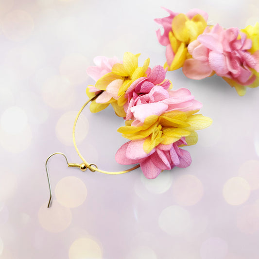 "Pousser"  Boucles d'oreilles fleurs séchées