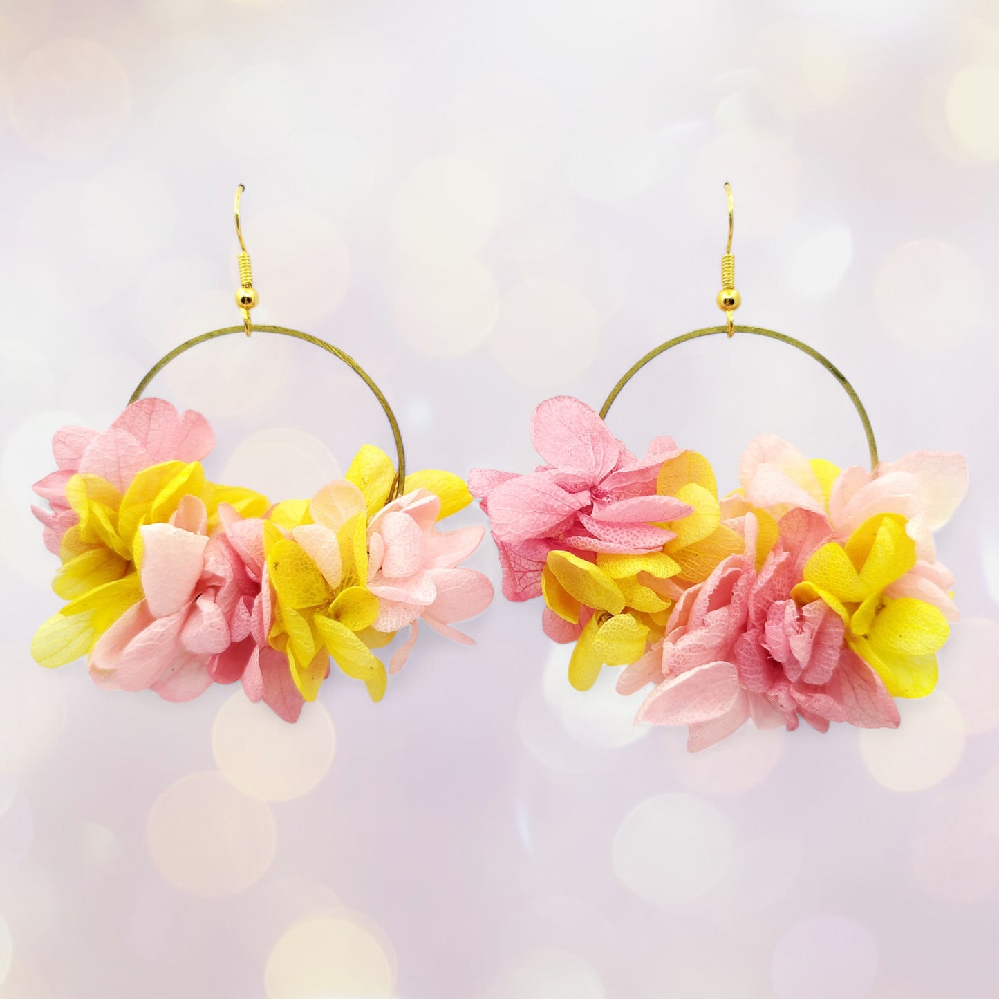 "Pousser"  Boucles d'oreilles fleurs séchées
