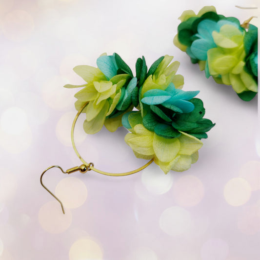 "Pousser" Boucles d'oreilles fleurs séchées