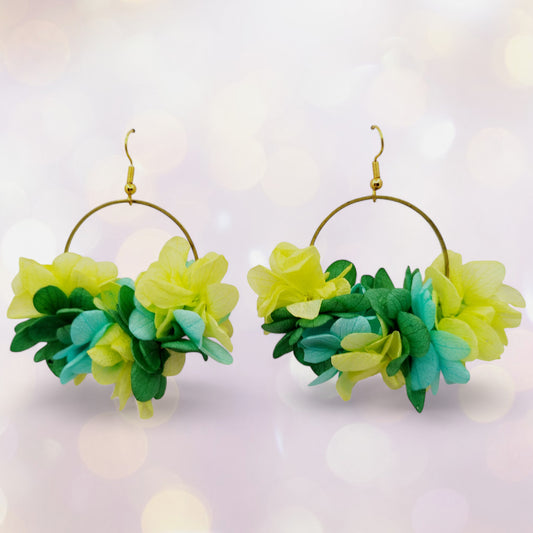 "Pousser" Boucles d'oreilles fleurs séchées