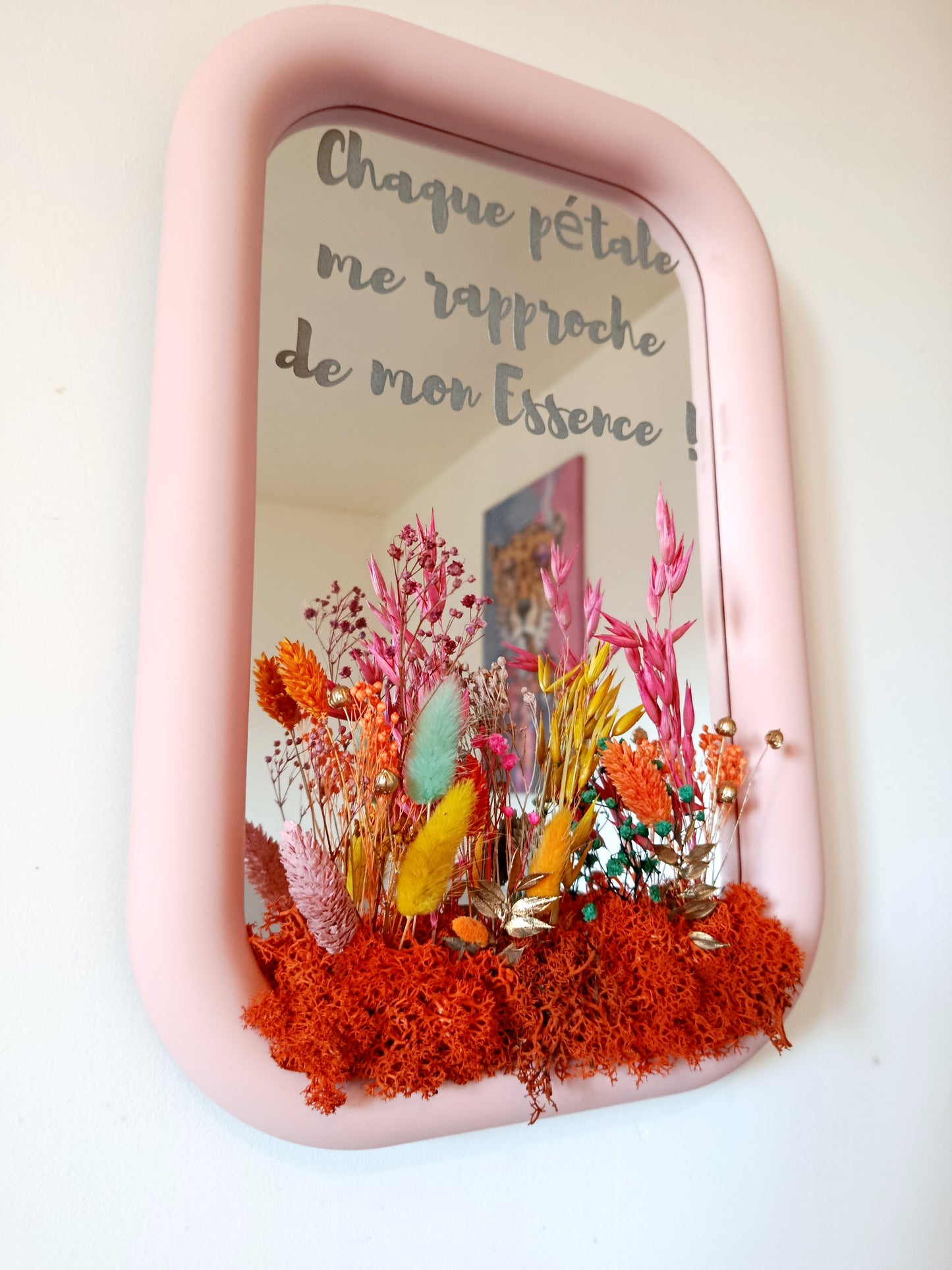 Grand miroir "Chaque pétale me rapproche de mon Essence!"