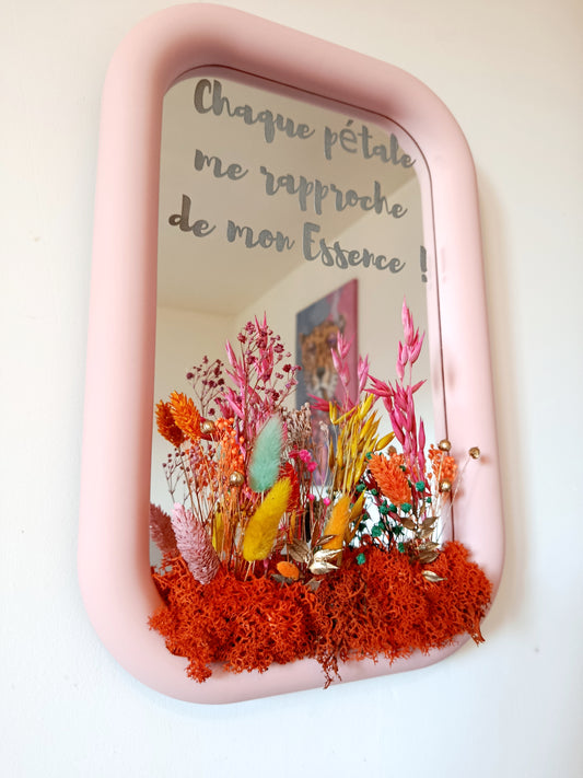Grand miroir "Chaque pétale me rapproche de mon Essence!"