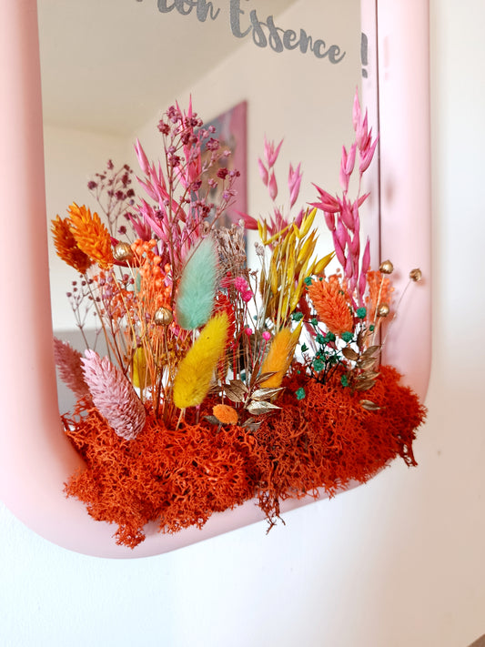 Grand miroir "Chaque pétale me rapproche de mon Essence!"