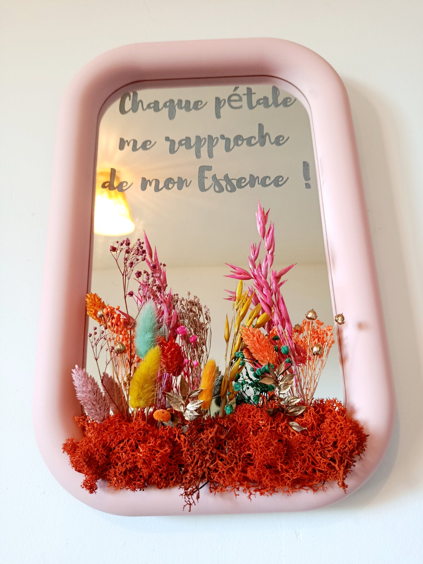 Grand miroir "Chaque pétale me rapproche de mon Essence!"