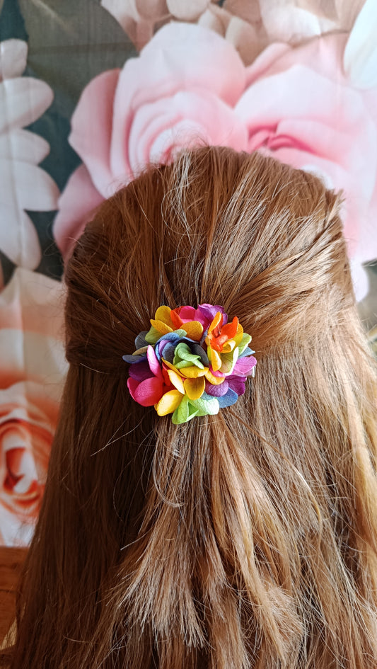 Les Croco-Fleurs barette fleurie ronde