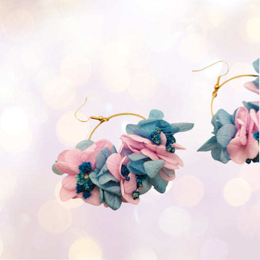 🌙 La Rêveuse – "Dans la Lune (et j’y suis bien)"Boucles d'oreilles fleuries-