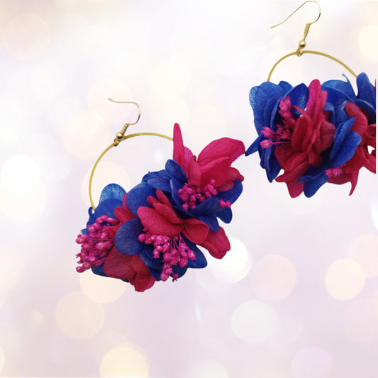 🎉 La Fêtarde – "On sort juste une heure… LOL"Boucles d'oreilles fleuries-