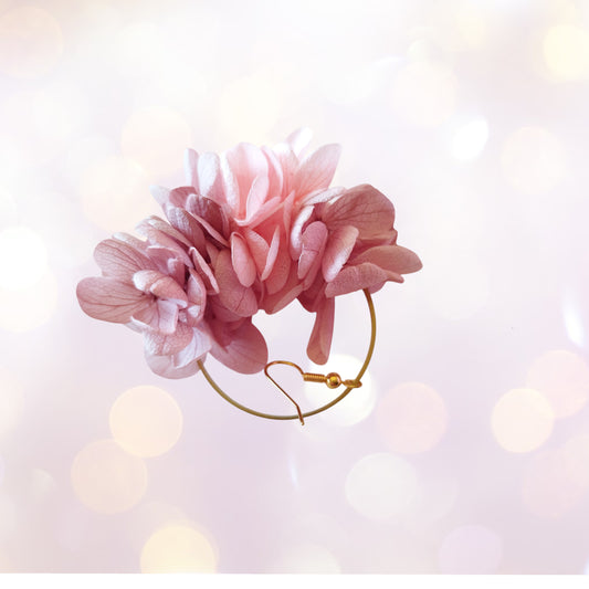 "Rosée de Tendresse"Boucles d'Oreilles fleurs séchées mariage – Élégance Rose nuance 🌸
