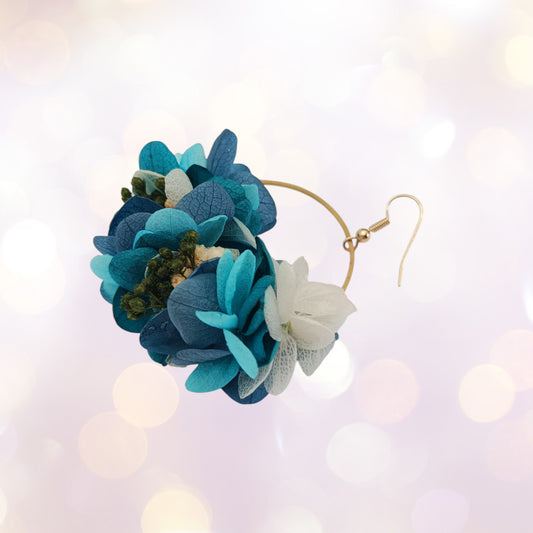 Boucles d'oreilles fleurs séchées mariage modèle Irlande