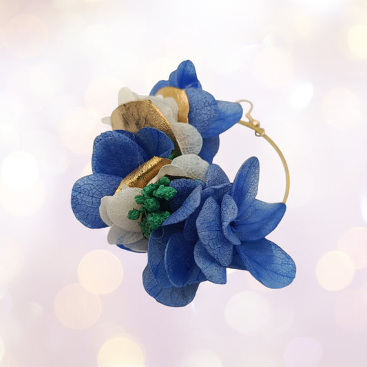 Boucles d'oreilles fleurs séchées mariage Grèce